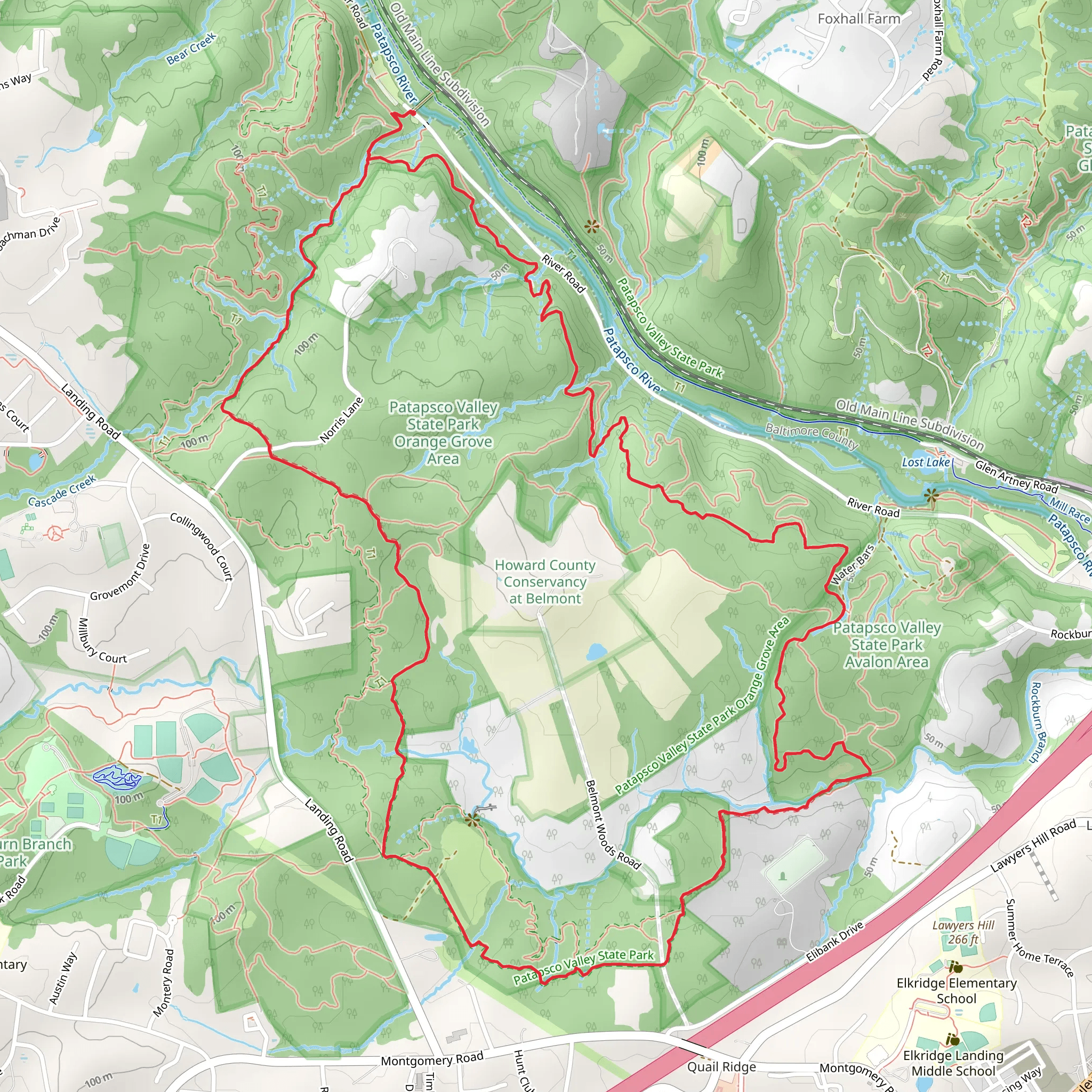Ridge, Hop the Snake and Morning Choice Loop Trail mobile static map