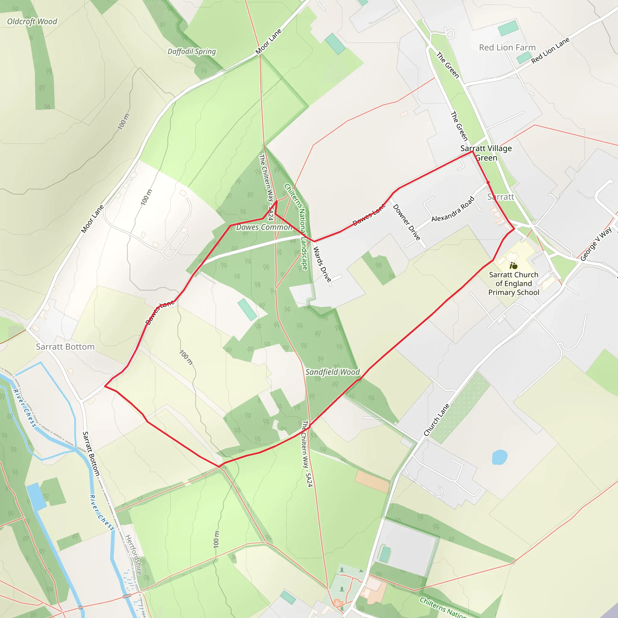 Sarratt Loop mobile static map