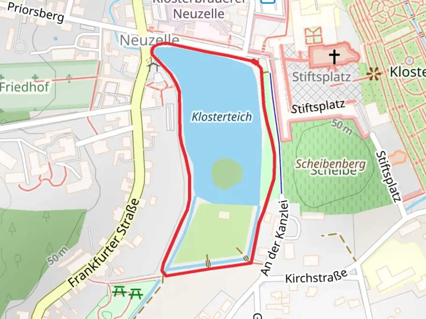 An image depicting the trail Klosterteich Loop and its surrounding area.