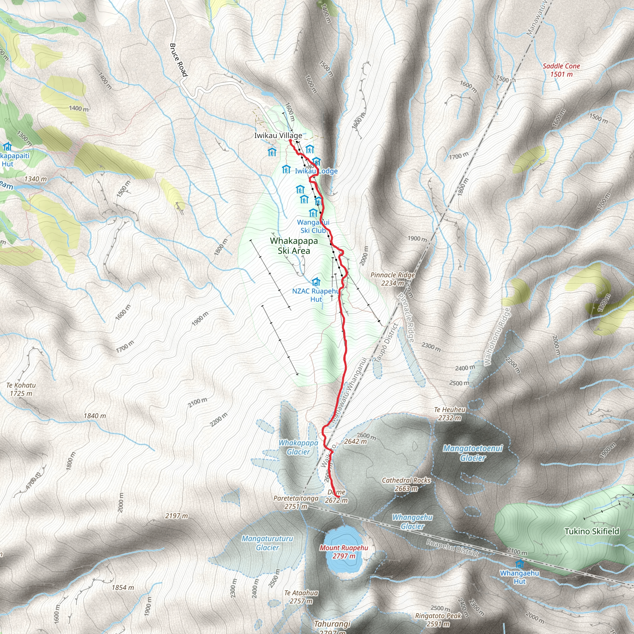 Ruapehu Crater Lake mobile static map