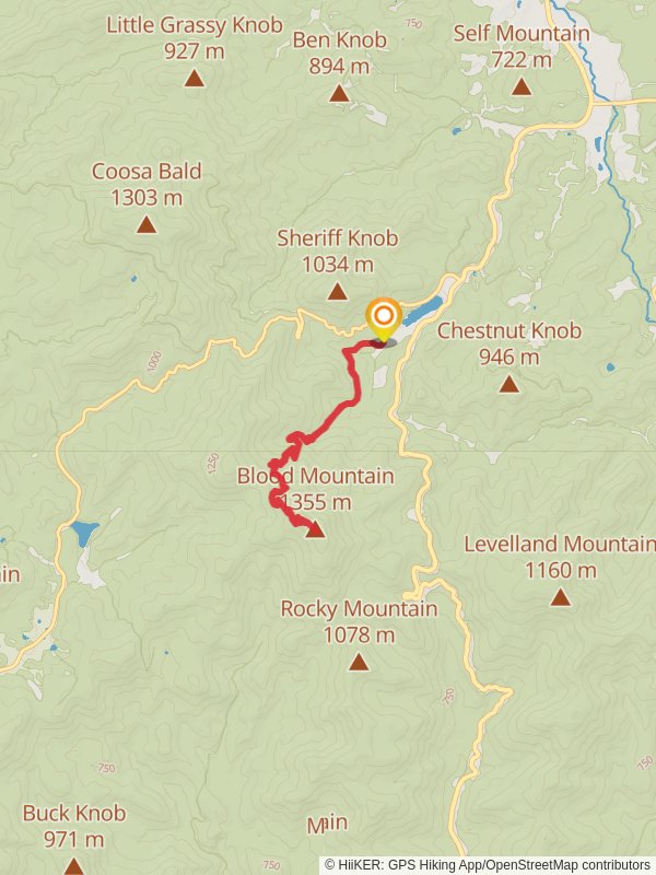 Blood Mountain via Coosa Backcountry Trail mobile static map