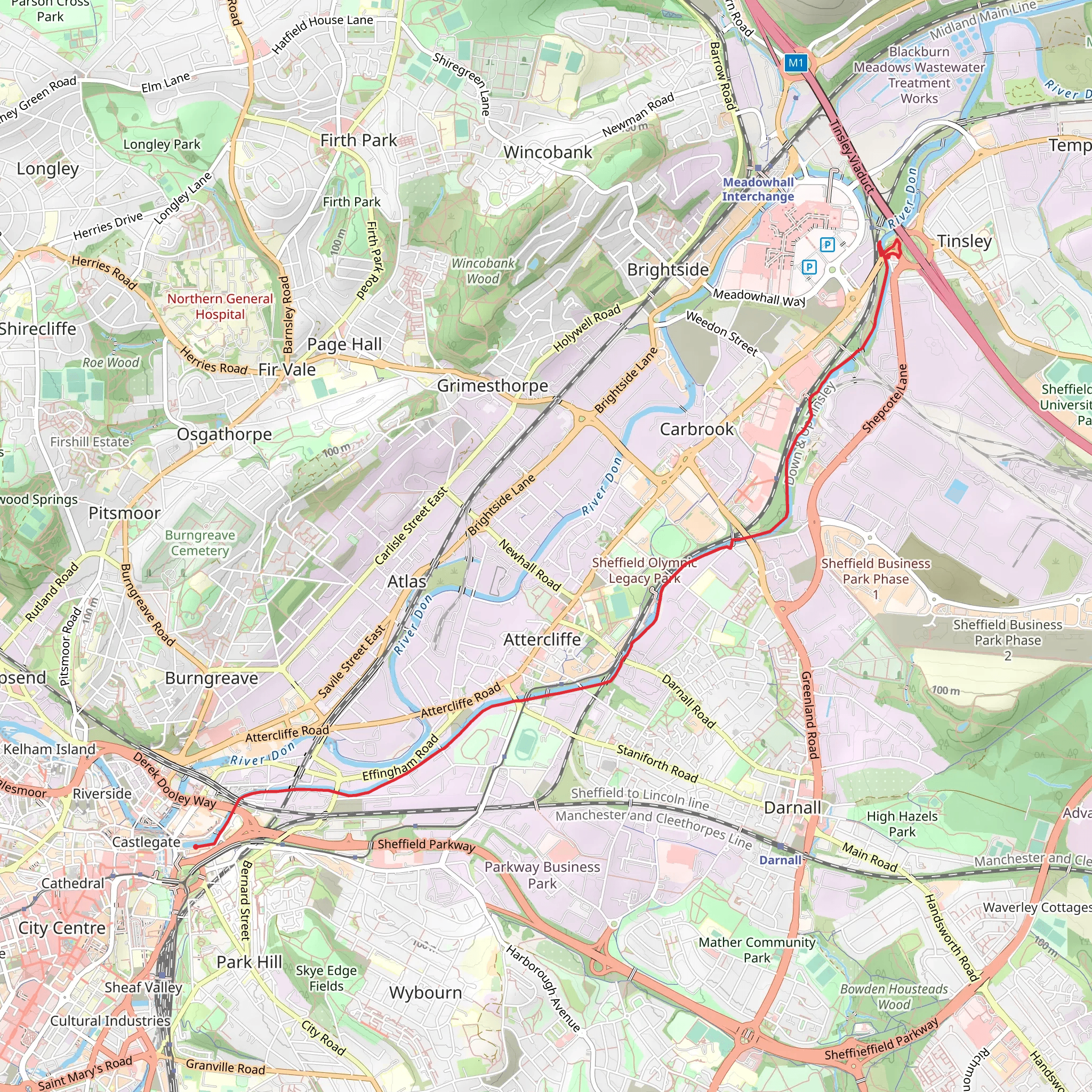 Sheffield Canal Walk mobile static map