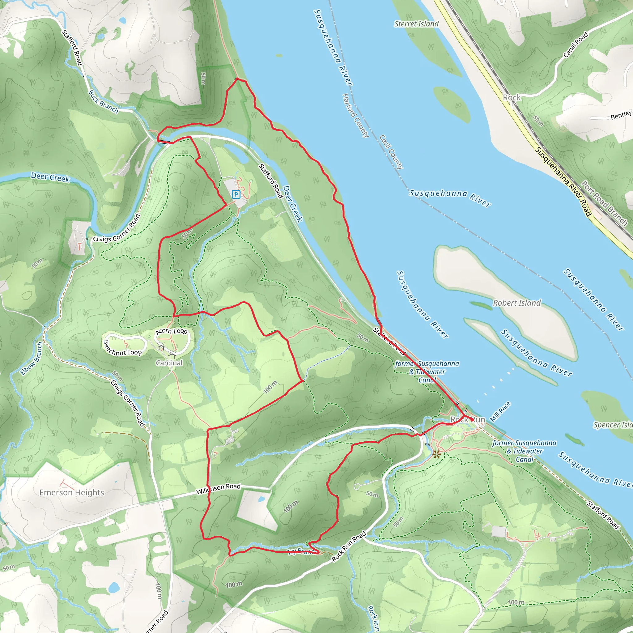 Ivy Branch, Deer Creek and Mason-Dixon Loop Trail mobile static map