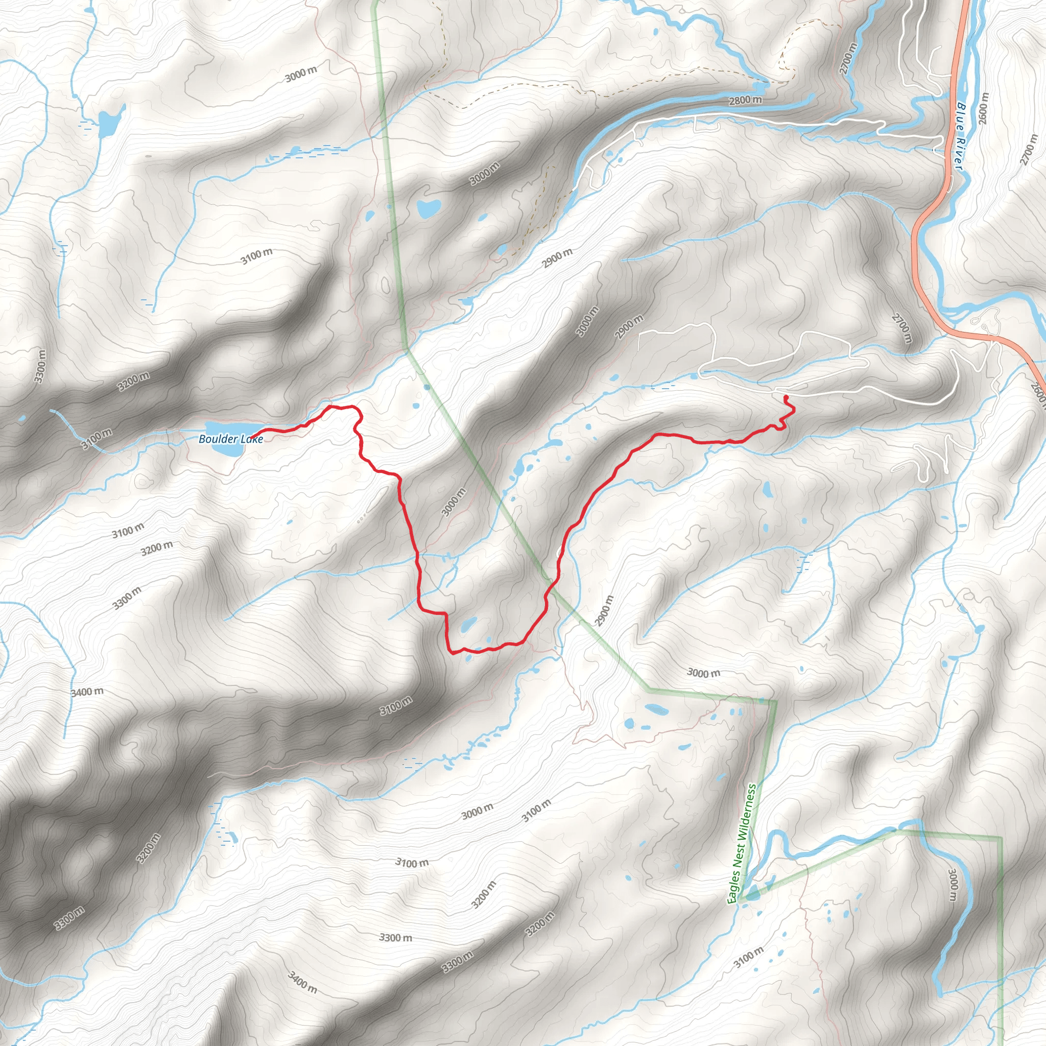 Boulder Lake via Gore Range Trail mobile static map