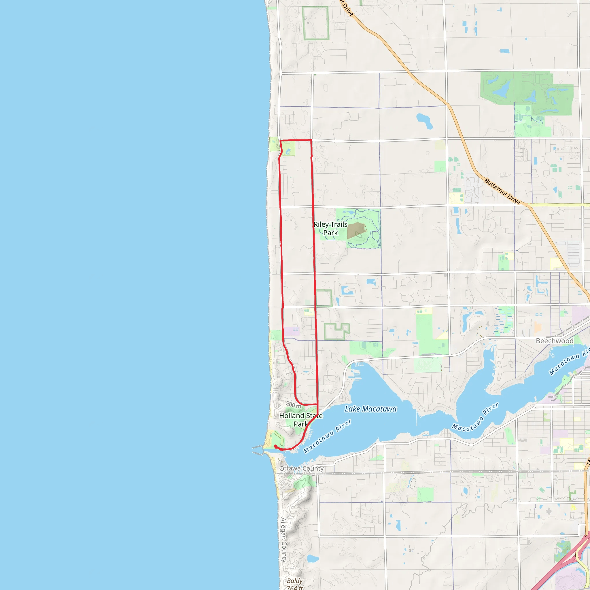 Lakeshore Loop Trail mobile static map