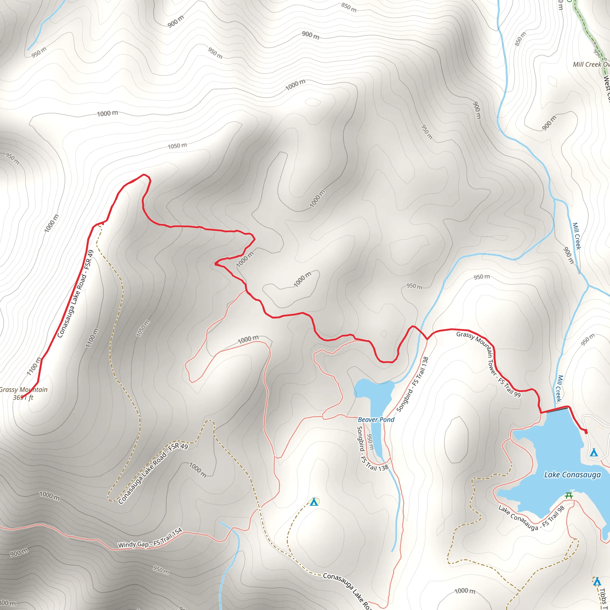 Grassy Mountain Tower mobile static map