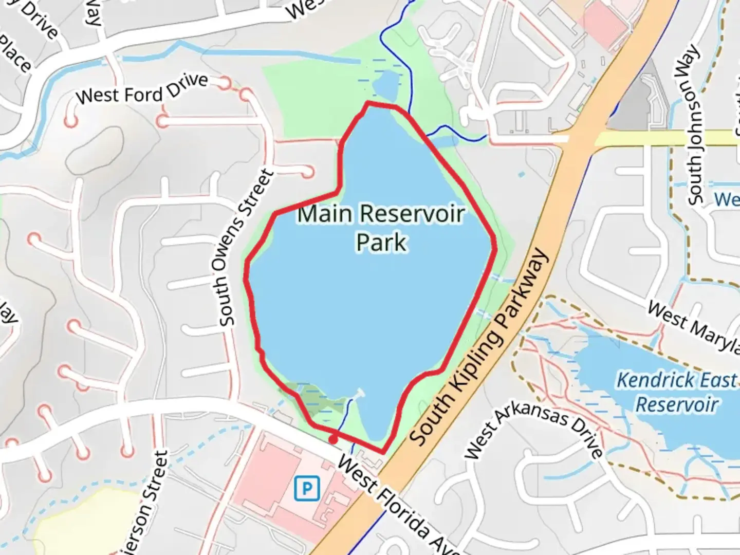 An image depicting the trail Kendrick East Reservoir Loop and its surrounding area.