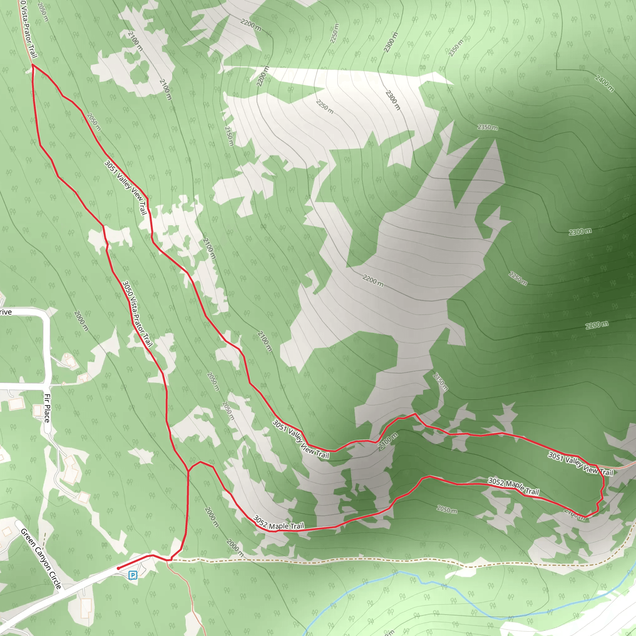 Vista - Prator - Valley View - Maple Loop Trail mobile static map