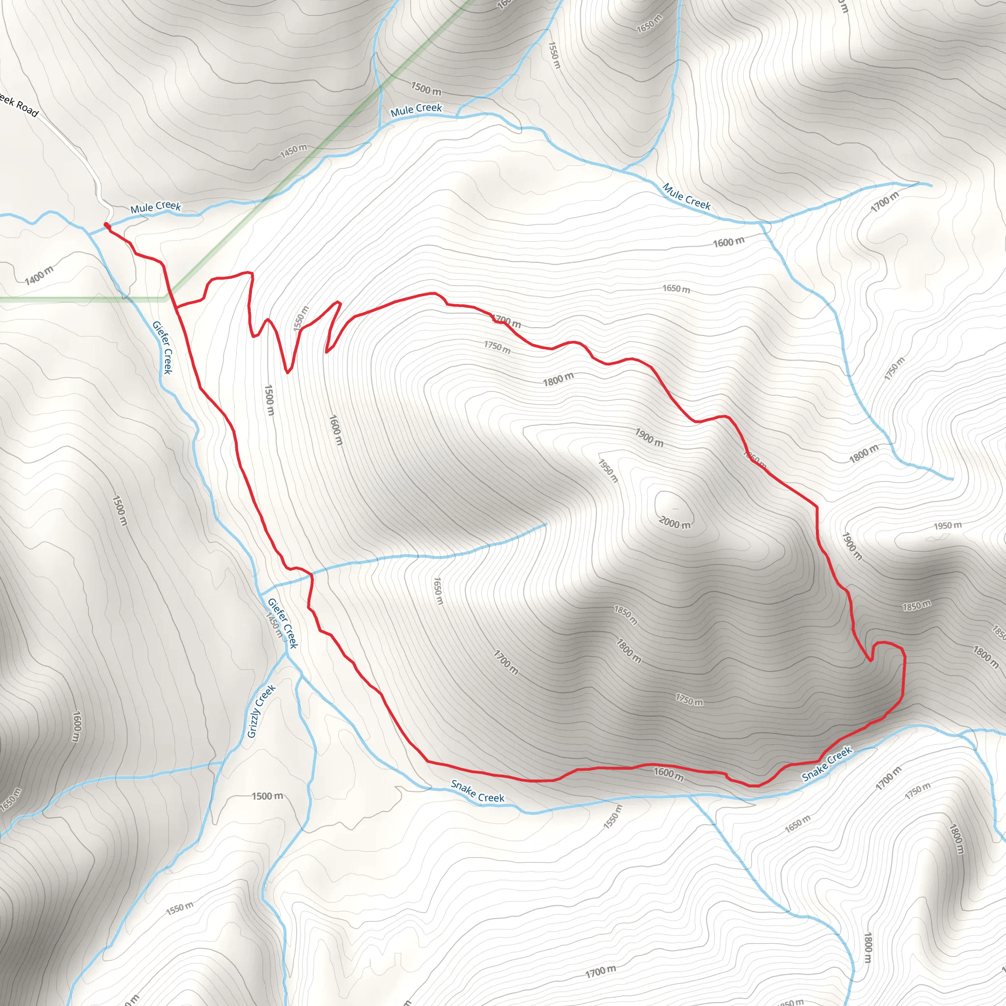Snake Loop Trail mobile static map
