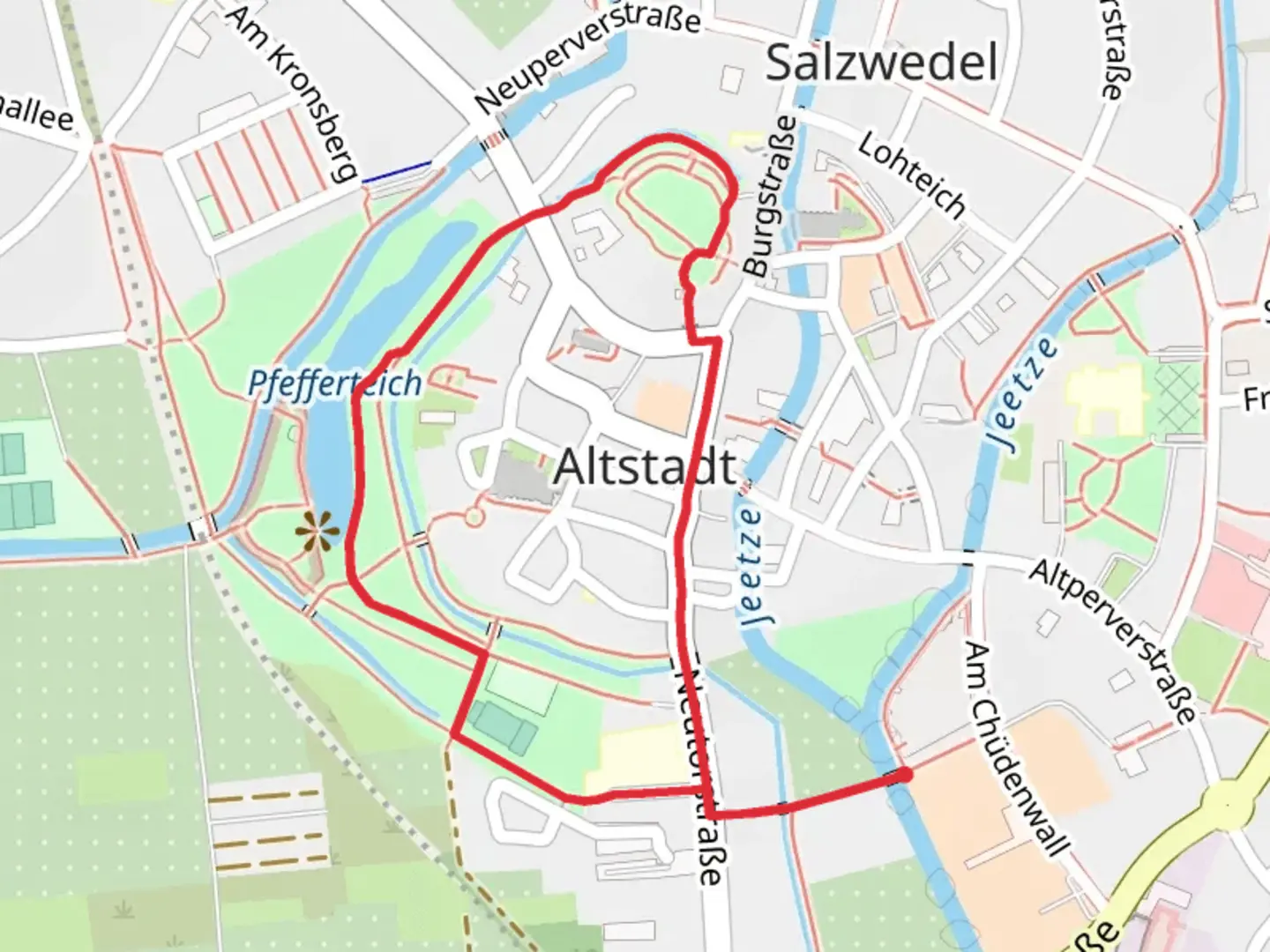 An image depicting the trail Burggarten and Pfefferteich Loop and its surrounding area.