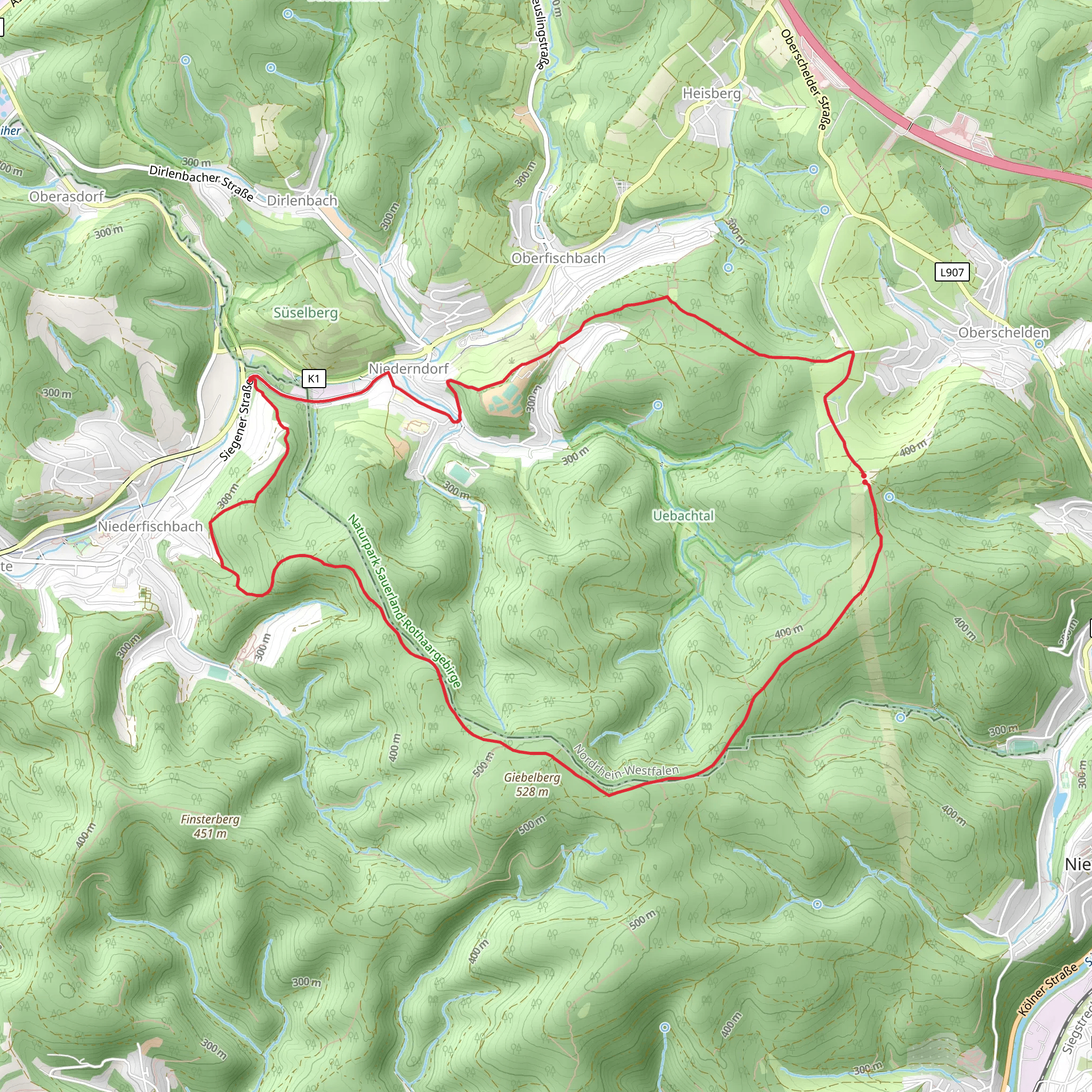 Niederfischbach Rundweg mobile static map
