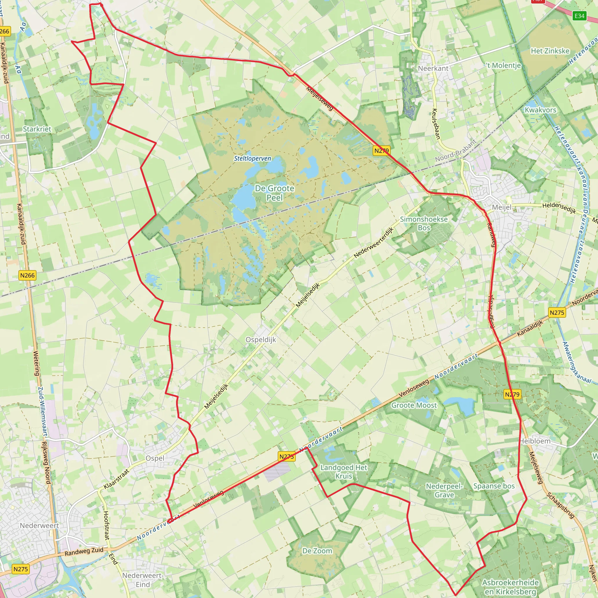 Meijetseweg, Randweg and Roggelsedijk Loop mobile static map