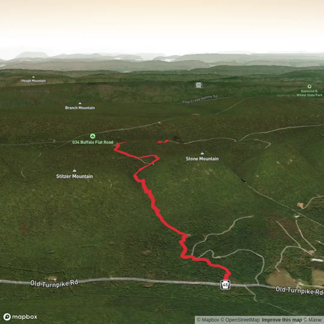 An image depicting the trail Stitzer Gap Trail and its surrounding area.