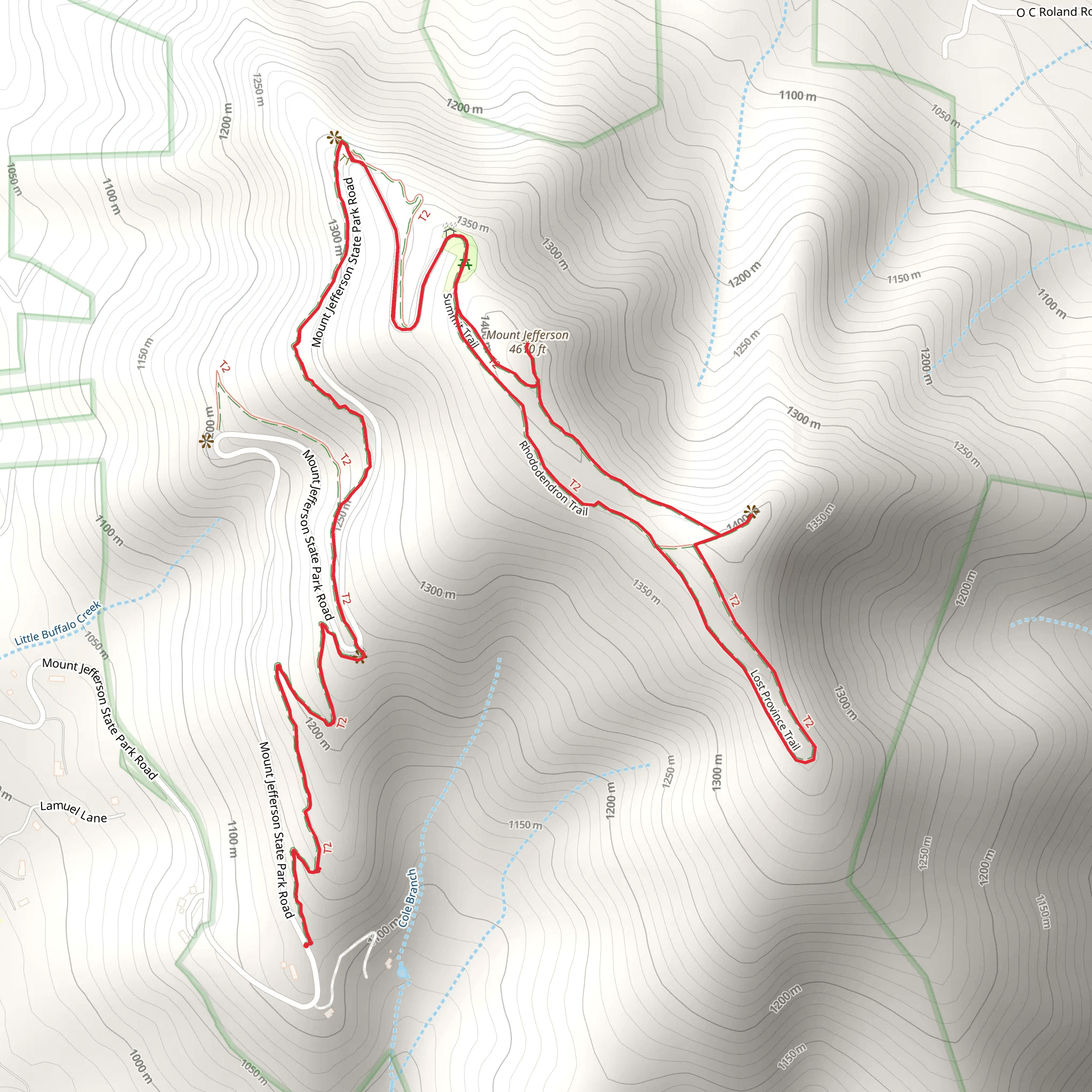 Mountain Ridge, Mount Jefferson and Lost Province Loop Trail mobile static map