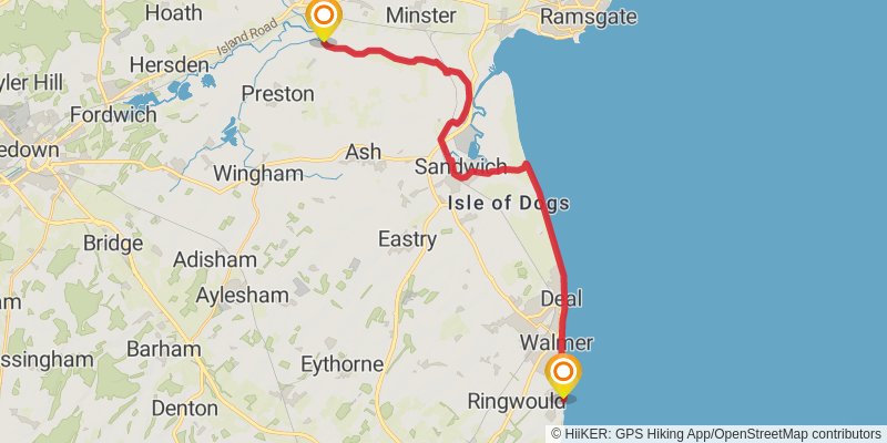 King Ethelbert's Loop from Faversham stage 3 Map