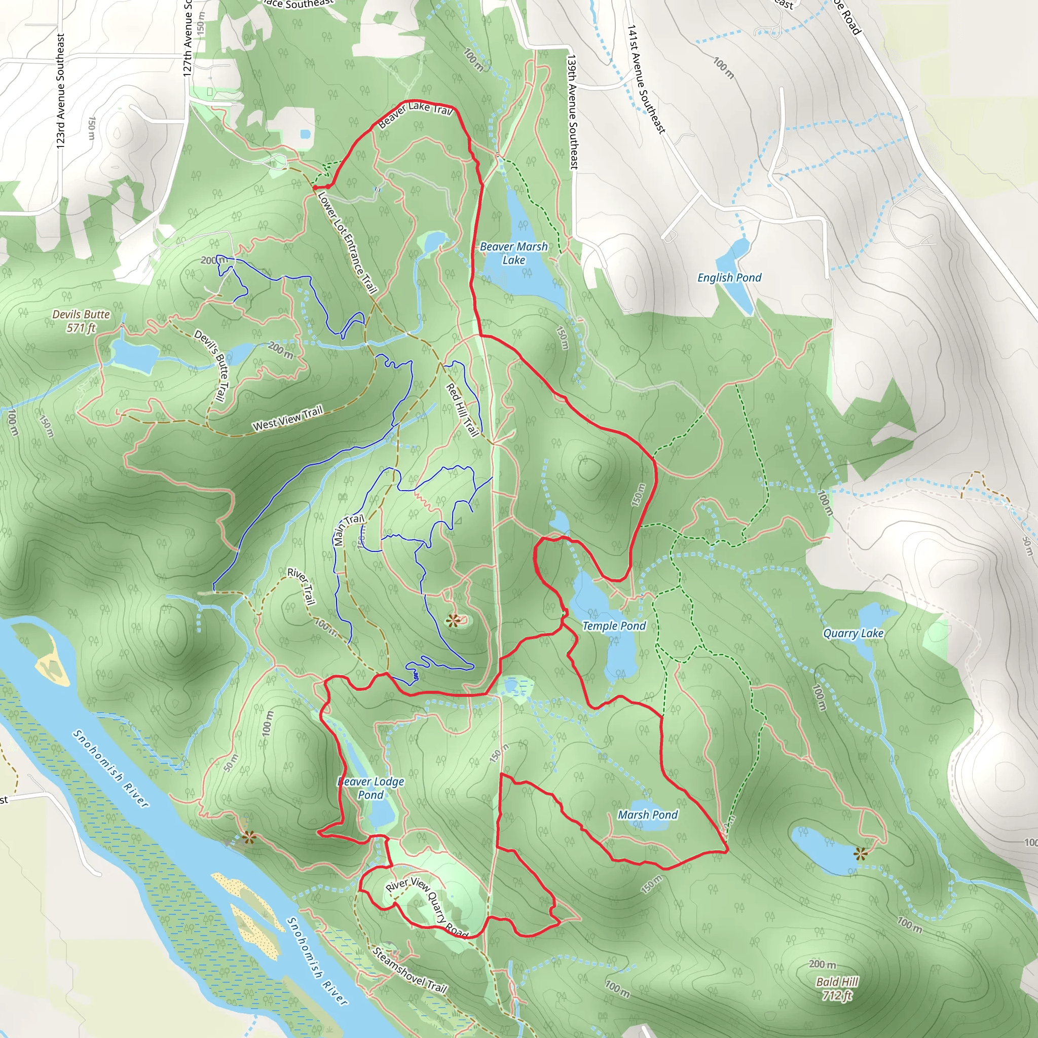 Pipeline Trail and Sherwood Forest Loop mobile static map