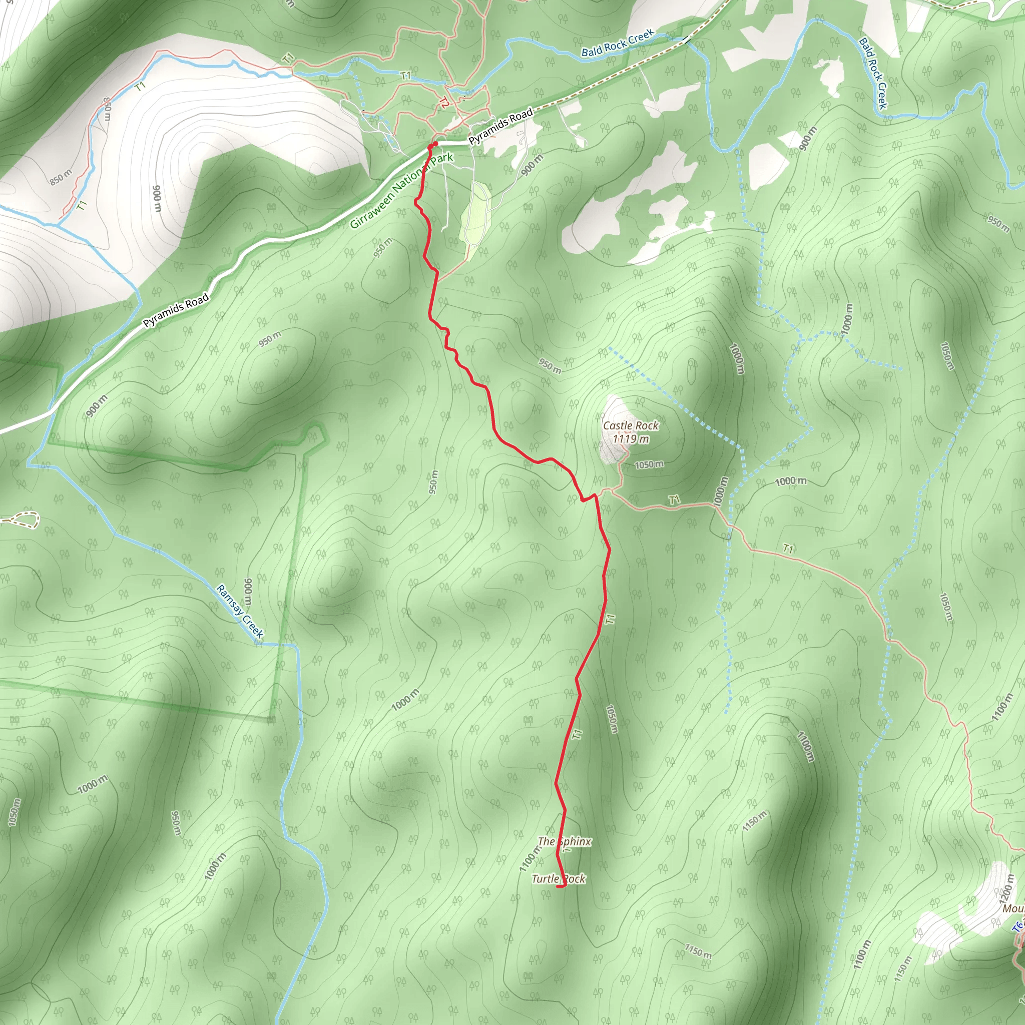 The Sphinx and Turtle Rock Track mobile static map