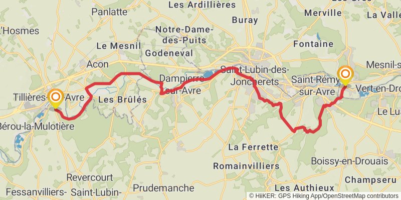 GR 22 - De Paris Au Mont Saint Michel stage 9 Map