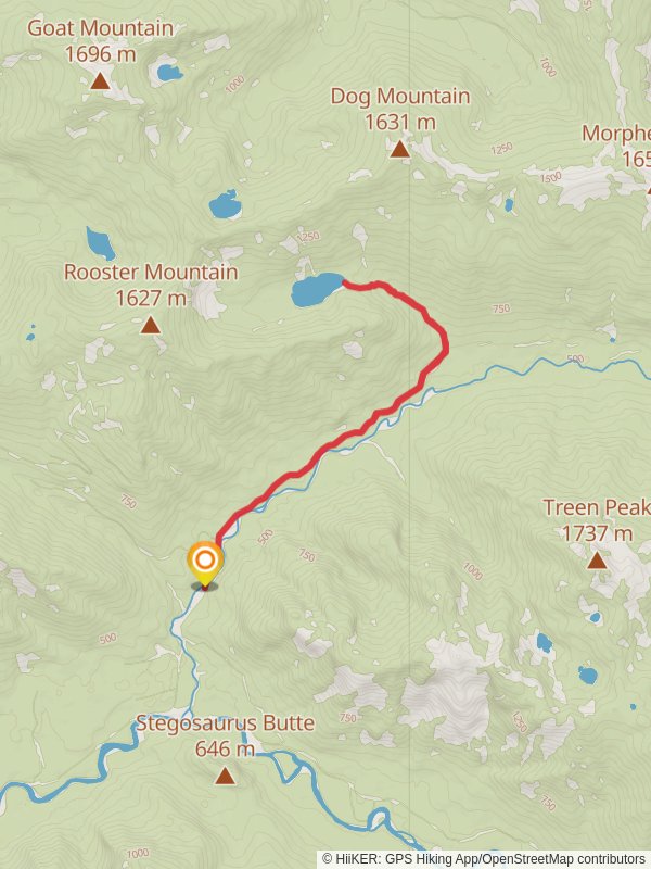 Marten Lake Trail mobile static map