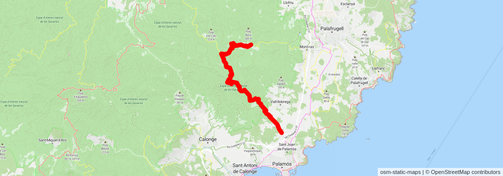 Palamós Trail PR C 105 stage 2 Map