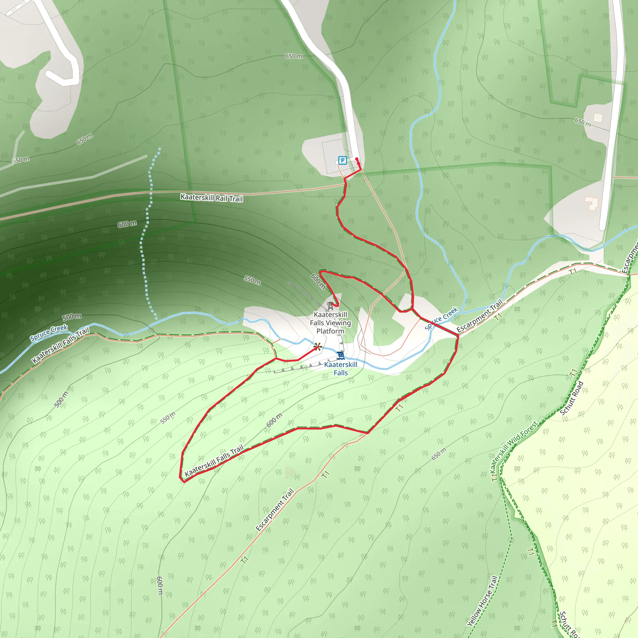 Kaaterskill Falls Trail mobile static map