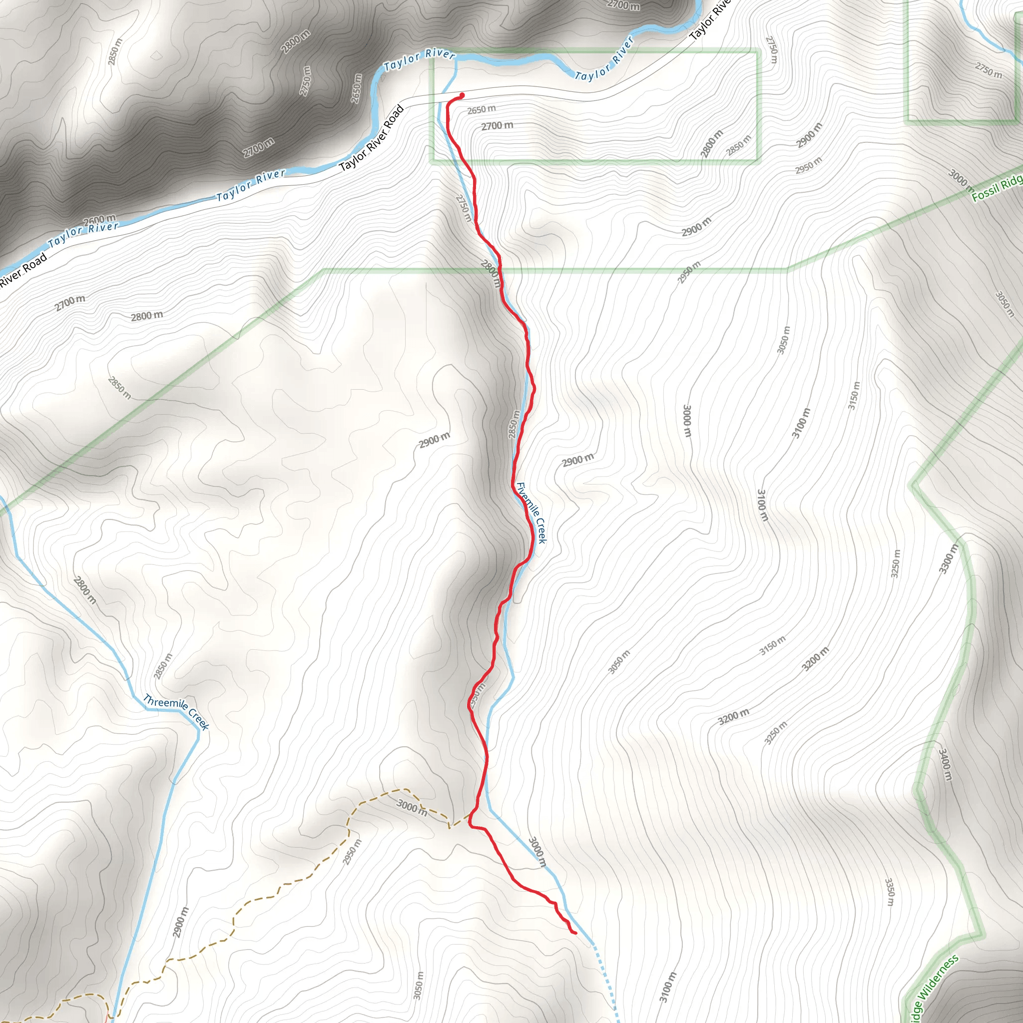 Fivemile Creek Trail mobile static map
