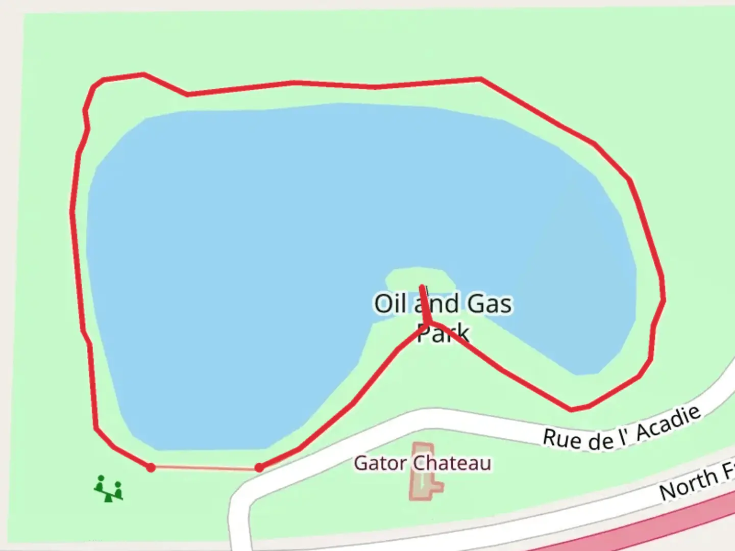 An image depicting the trail Oil and Gas Park Loop and its surrounding area.