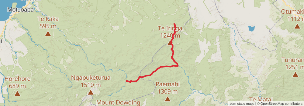 Te Iringa - Oamaru Hut Track - Cascade Hut stage 3 Map