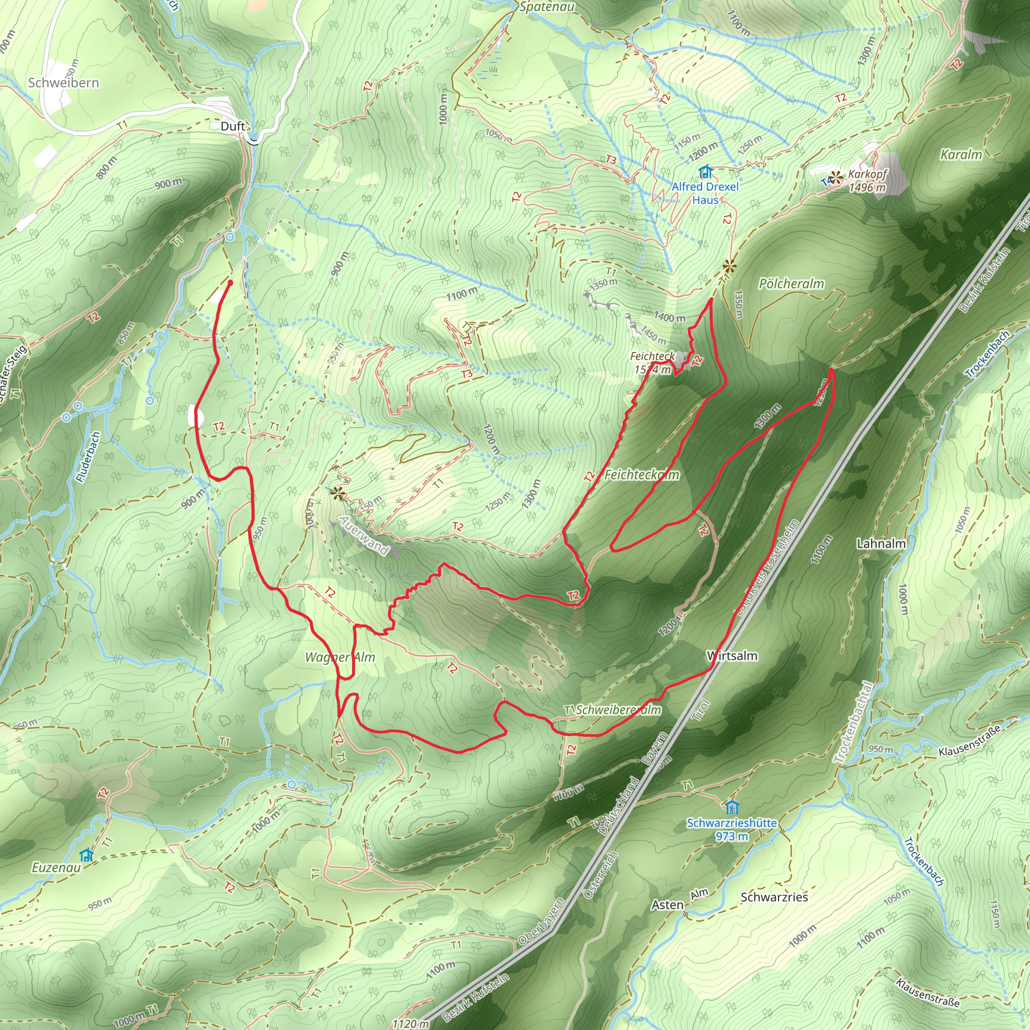 Feichteck Peak Loop via Wanderweg 41 - Samerberg mobile static map