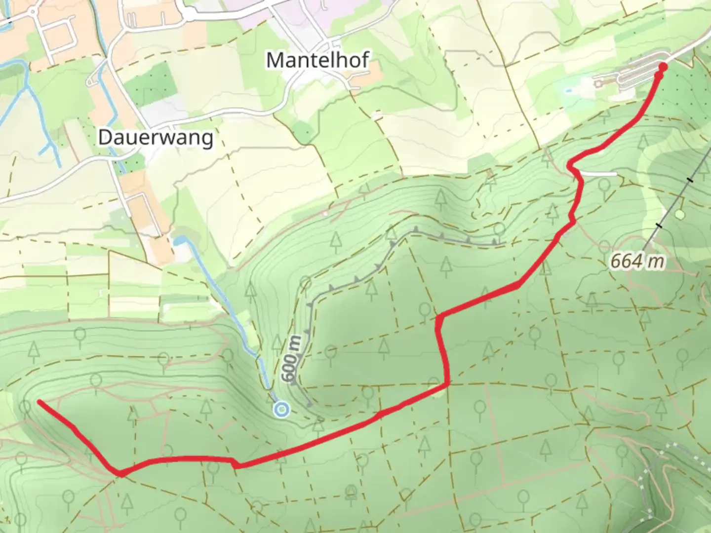 An image depicting the trail Falkensturz Walk and its surrounding area.