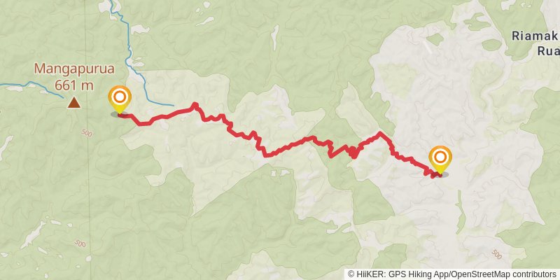 Mangapurua Kaiwhakauka Track spur 1 Map