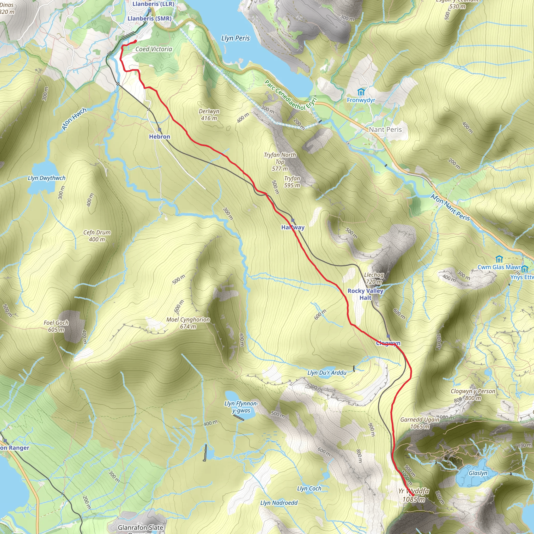 Llanberis Path - Yr Wyddfa mobile static map