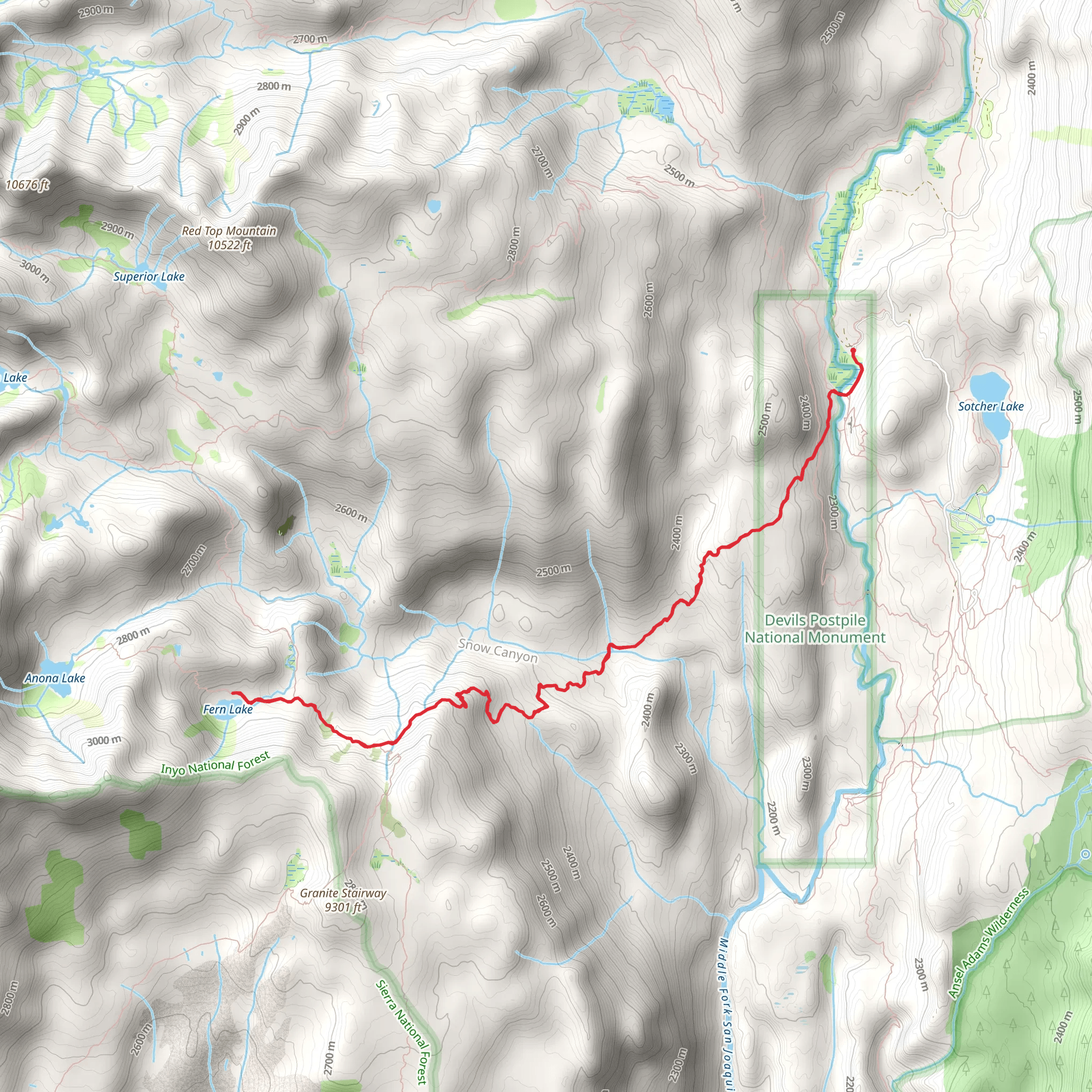 Fern Lake mobile static map