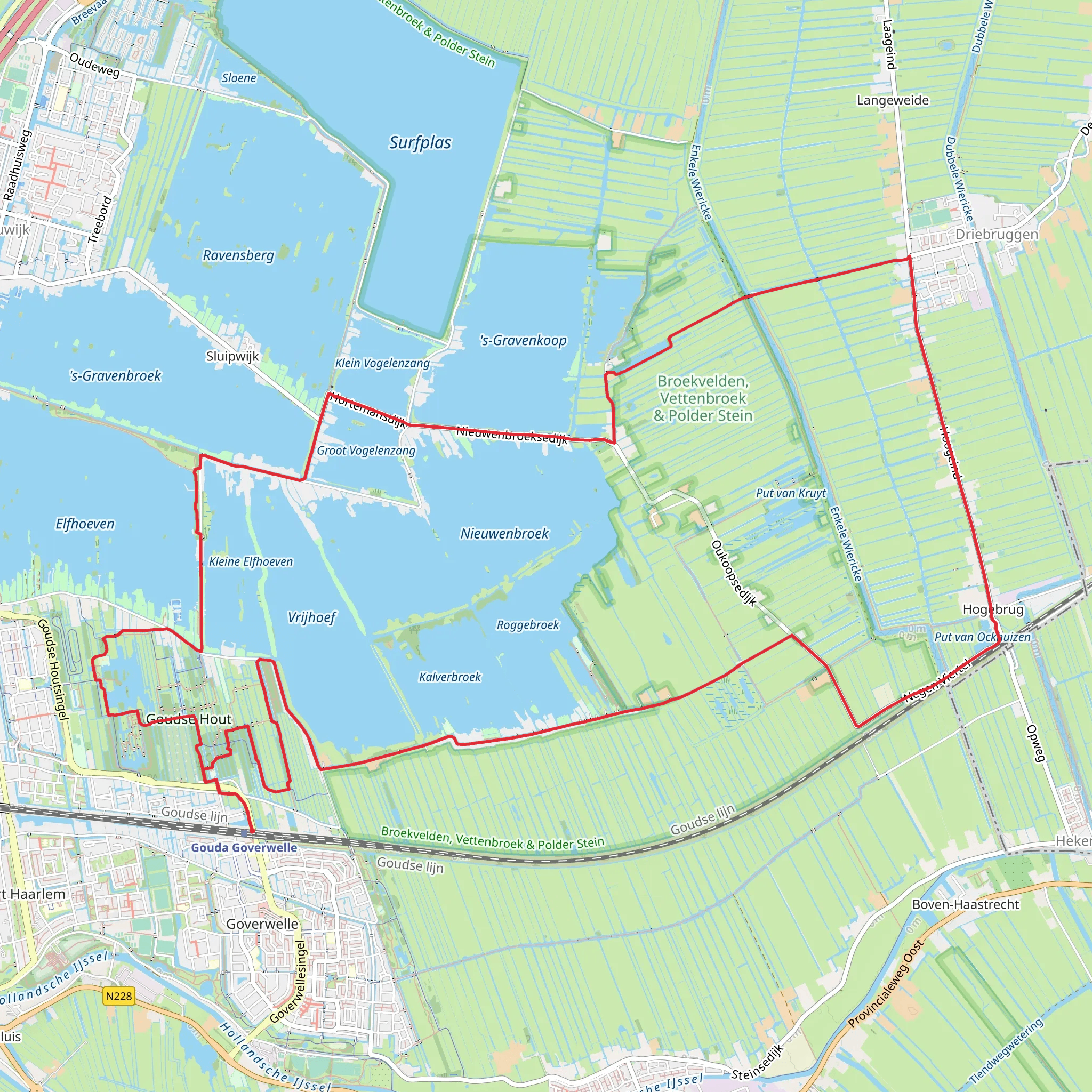 Kalverbroek, Broekvelden and Groot Vogelenzang Loop mobile static map