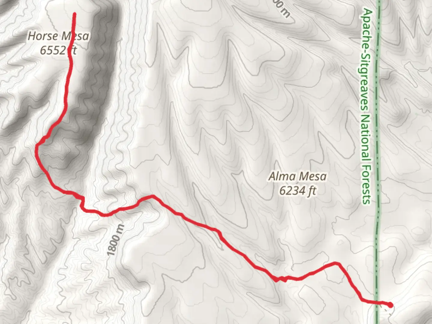 An image depicting the trail Horse Mesa Trail via Winter Trail and its surrounding area.