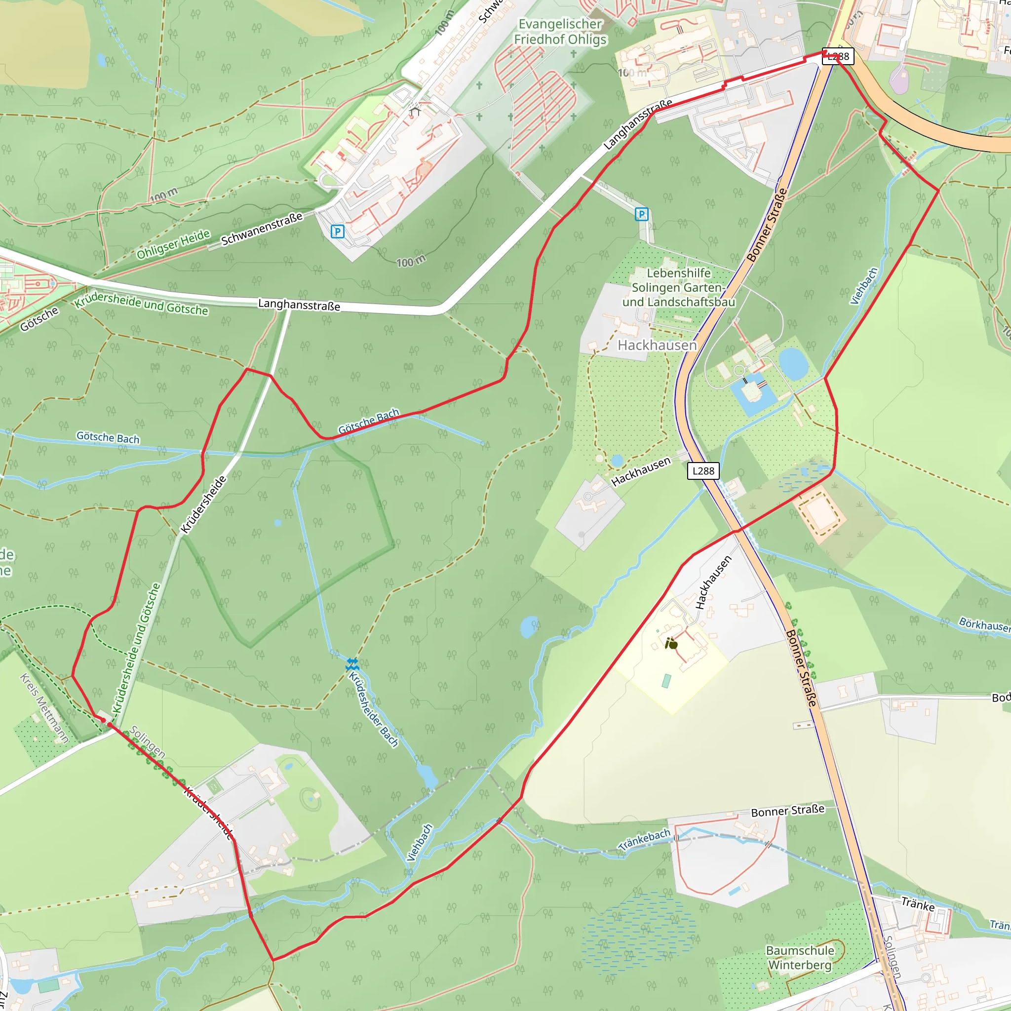 Hackhausen Wasserschloss Hackhausen and Krüdersheide Loop mobile static map