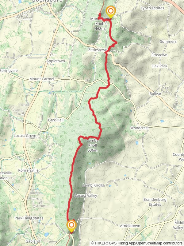 Lambs Knoll and Monument Knob via Appalachian Trail