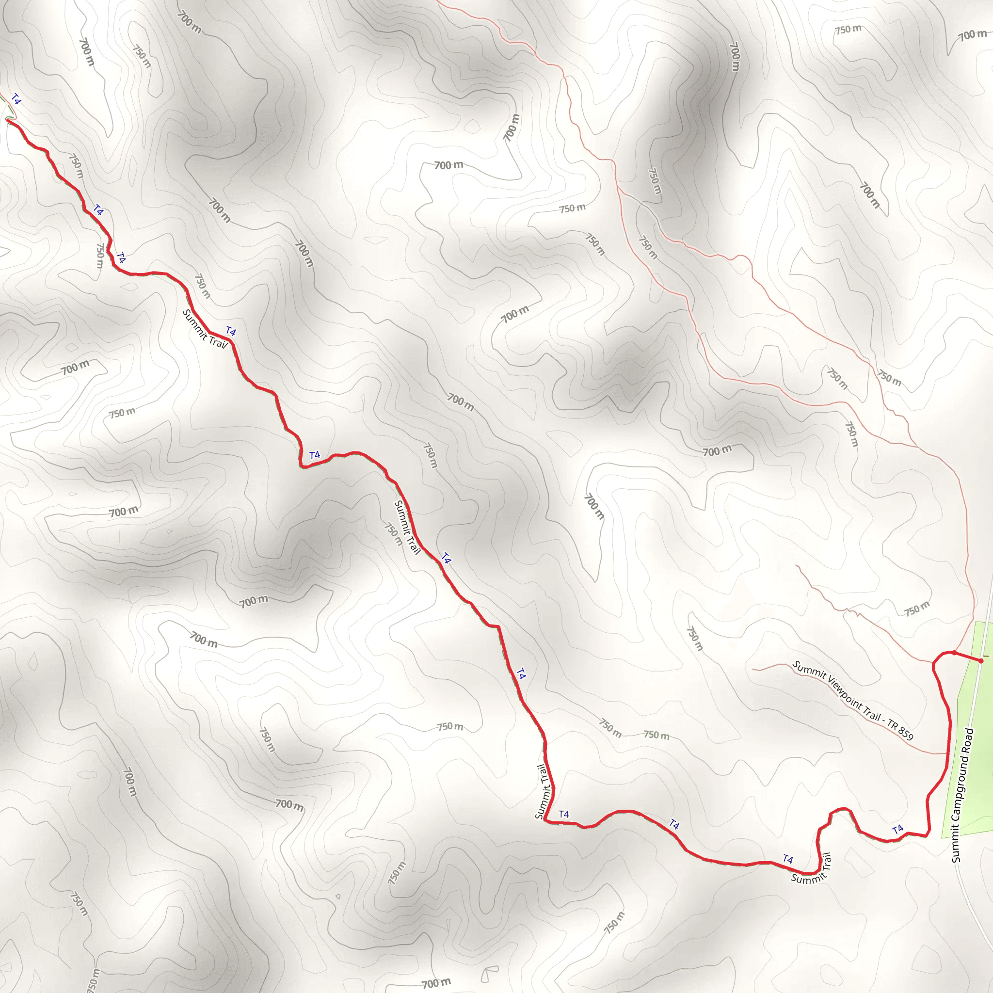 Summit Trail - Short mobile static map