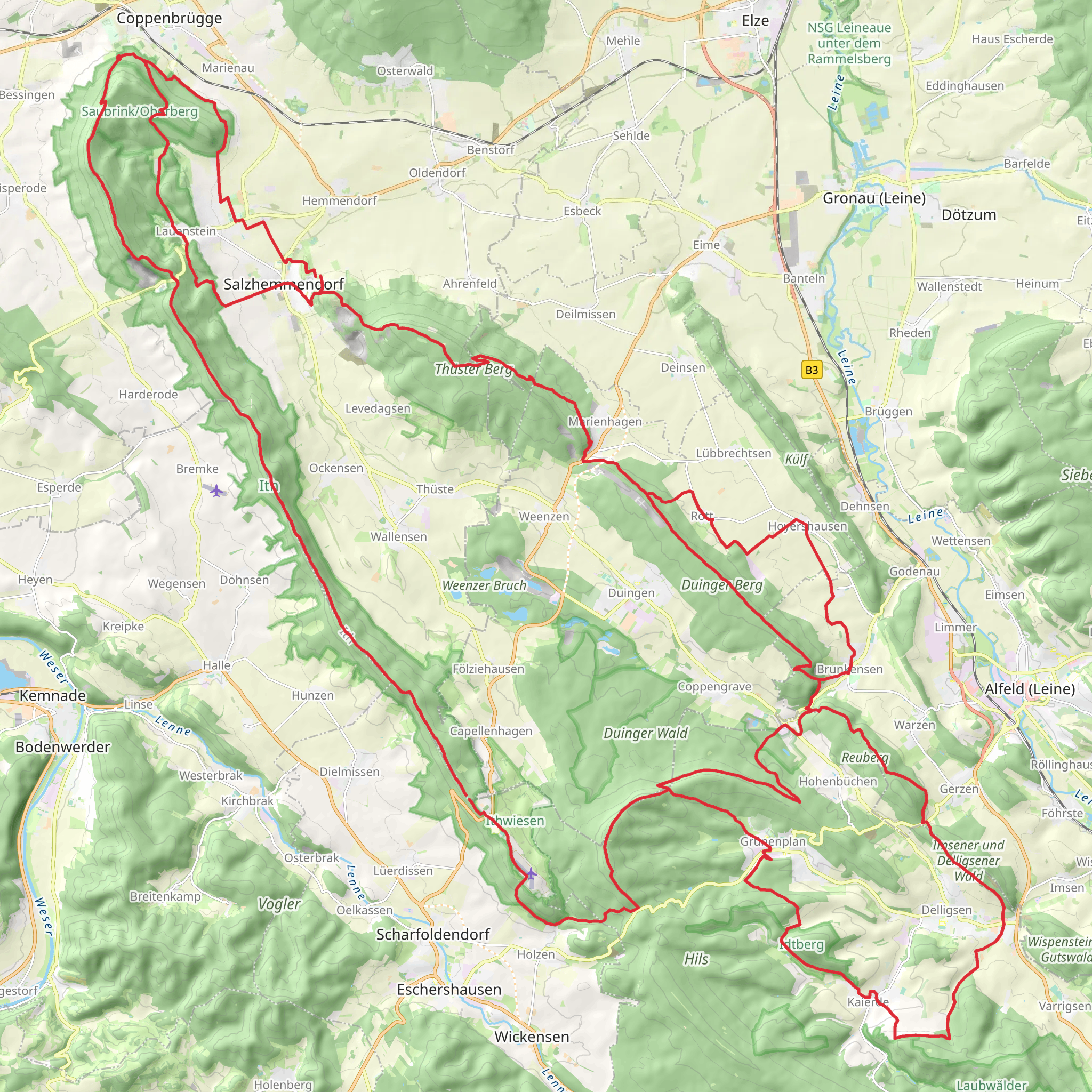 Ith-Hils-Weg mobile static map