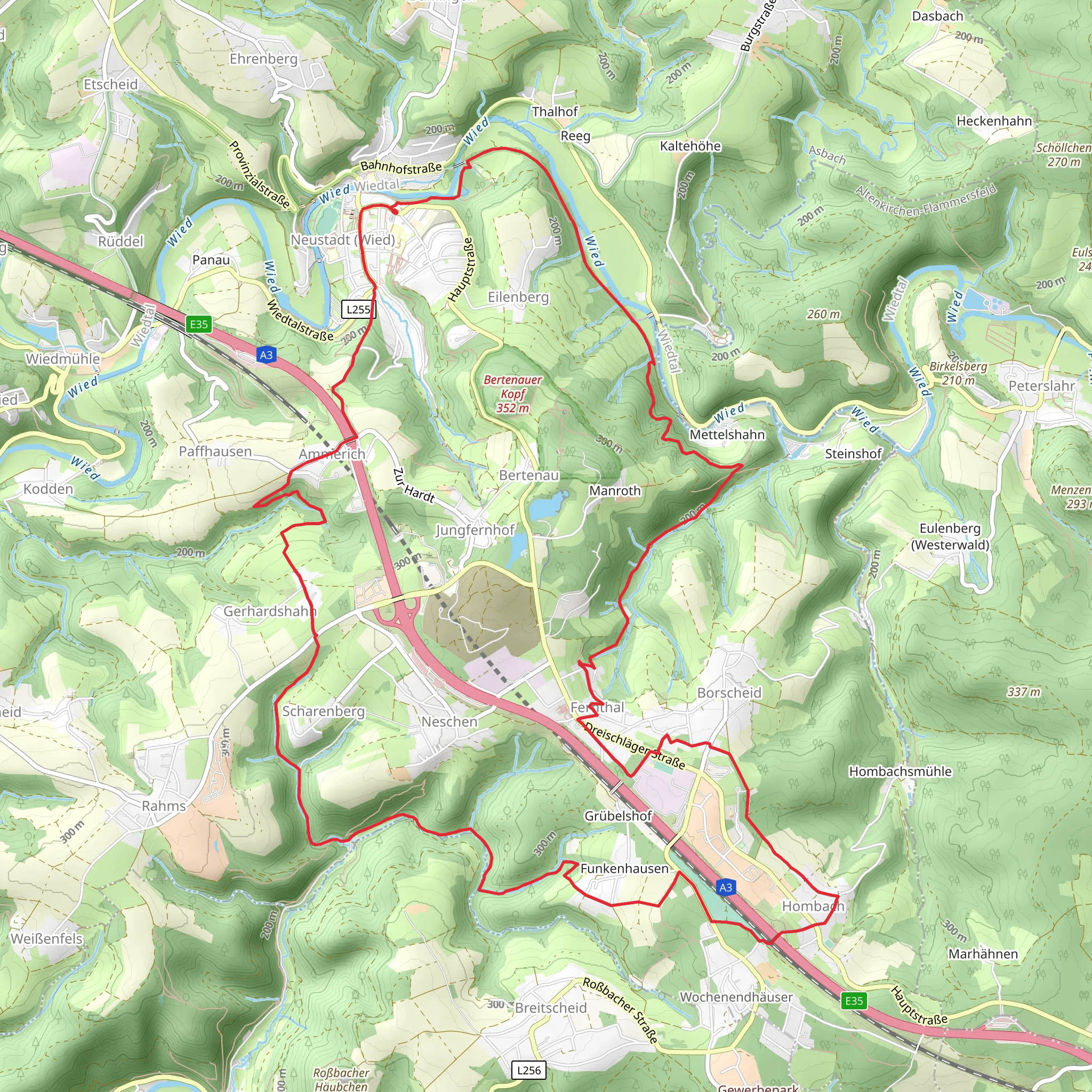 Neustadt and Hombach Loop mobile static map