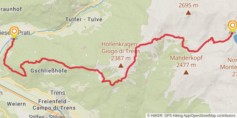 Die Alpenüberquerung spur 3 Map