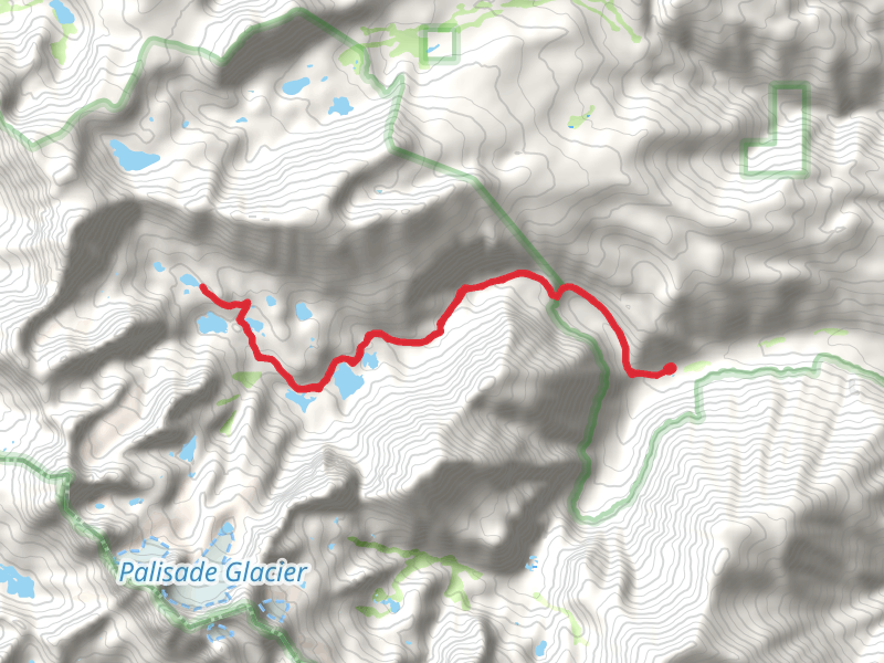 Sixth Lake via North Fork Big Pine Creek Trail mobile static map