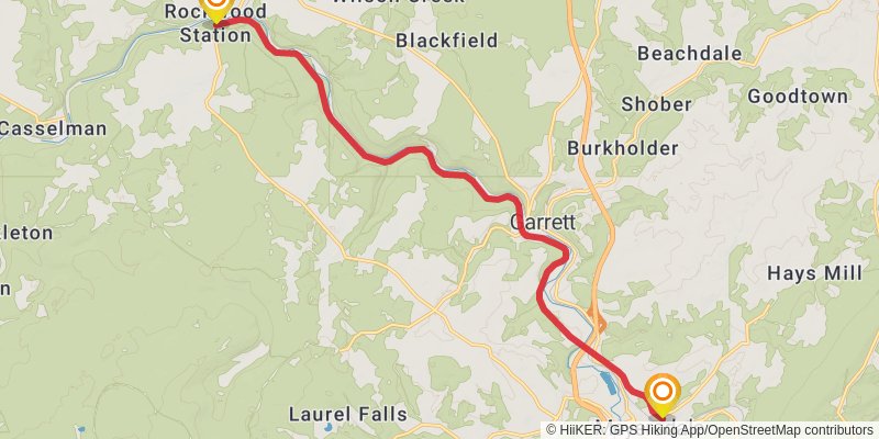 Great Allegheny Passage stage 17 Map