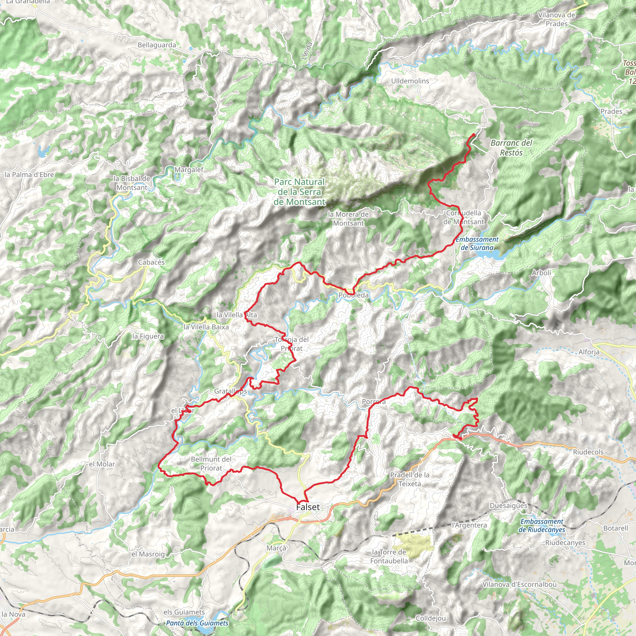 GR 174 Sendero del Priorat mobile static map