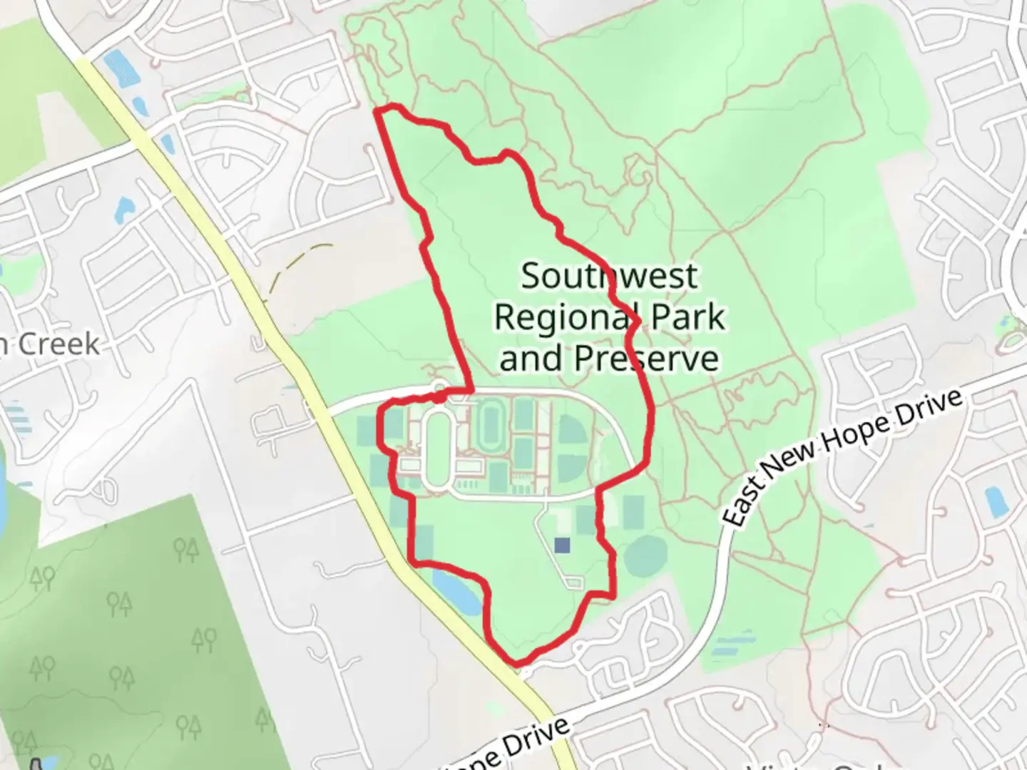 An image depicting the trail Jim Rodgers Loop Trail - Southwest Regional Park and Preserve and its surrounding area.