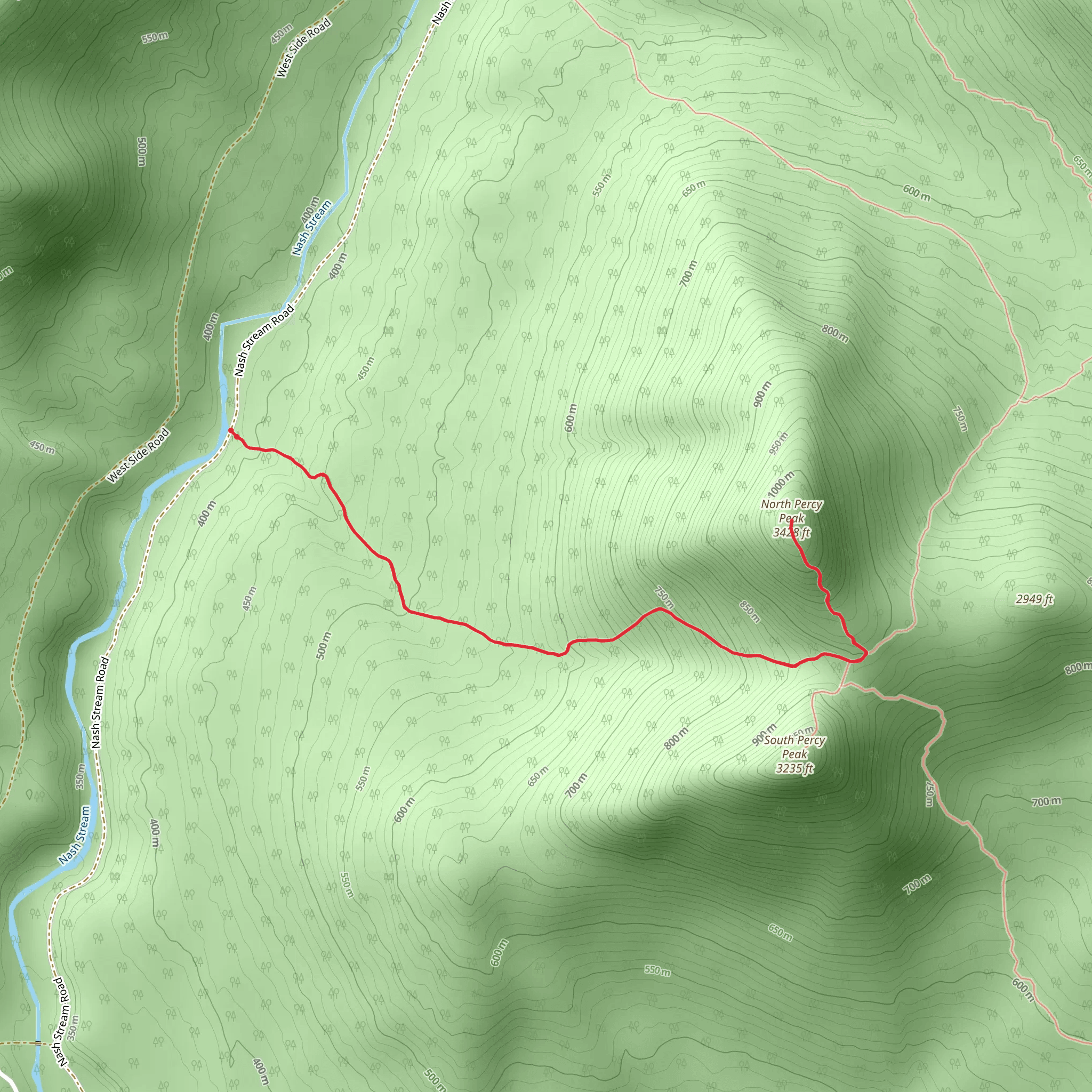 North Percy Peak via Percy Peaks Trail mobile static map