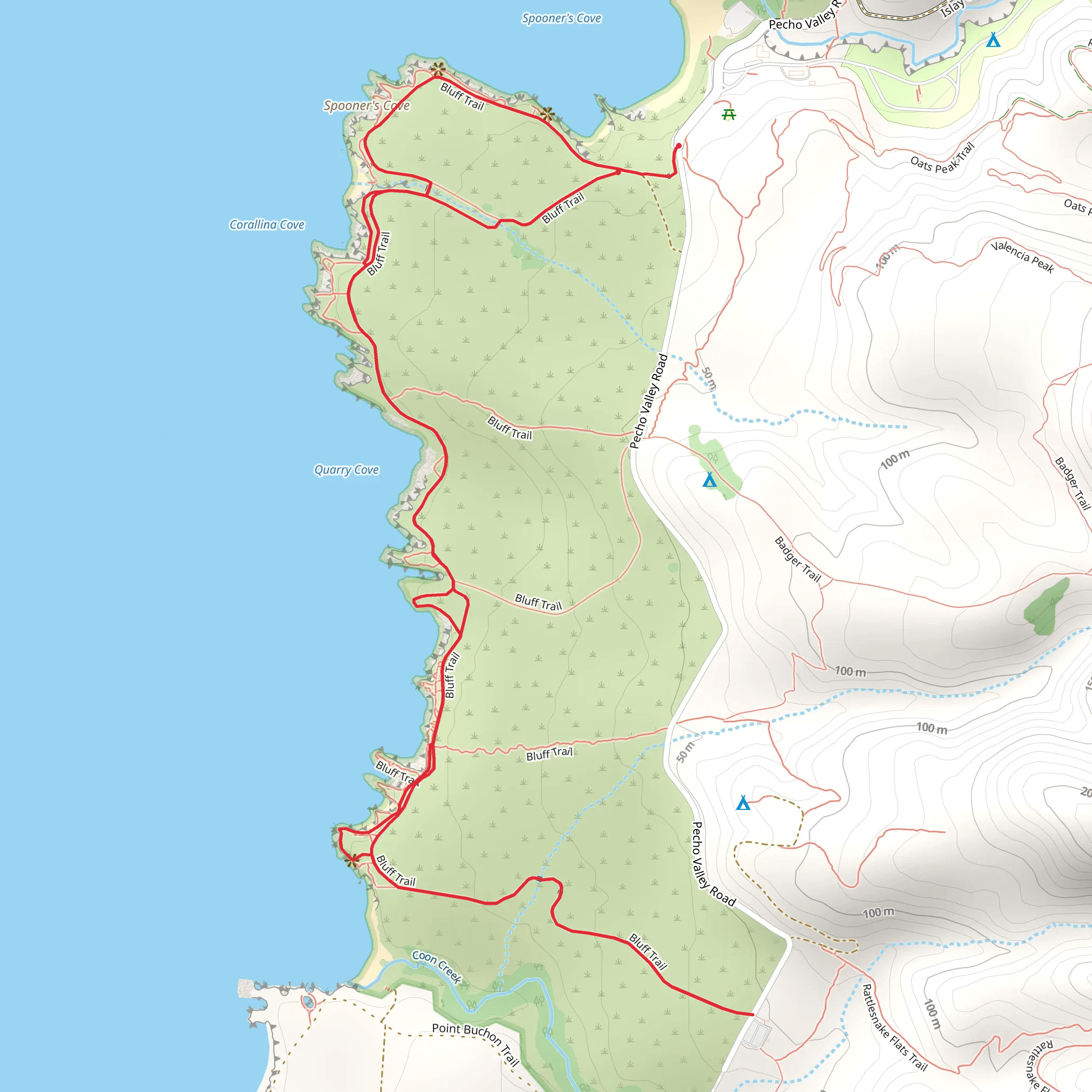 Bluff Loop Trail mobile static map