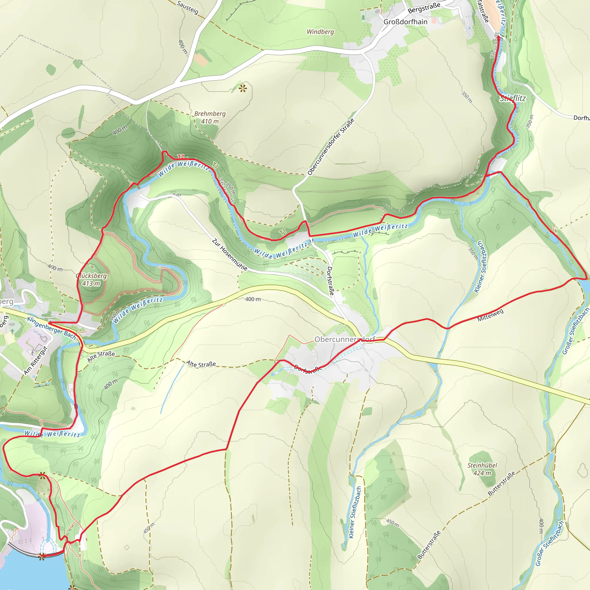 Aurora Erbstolln and Talsperre Klingenberg via SachsenEnergie Erlebnispfad mobile static map