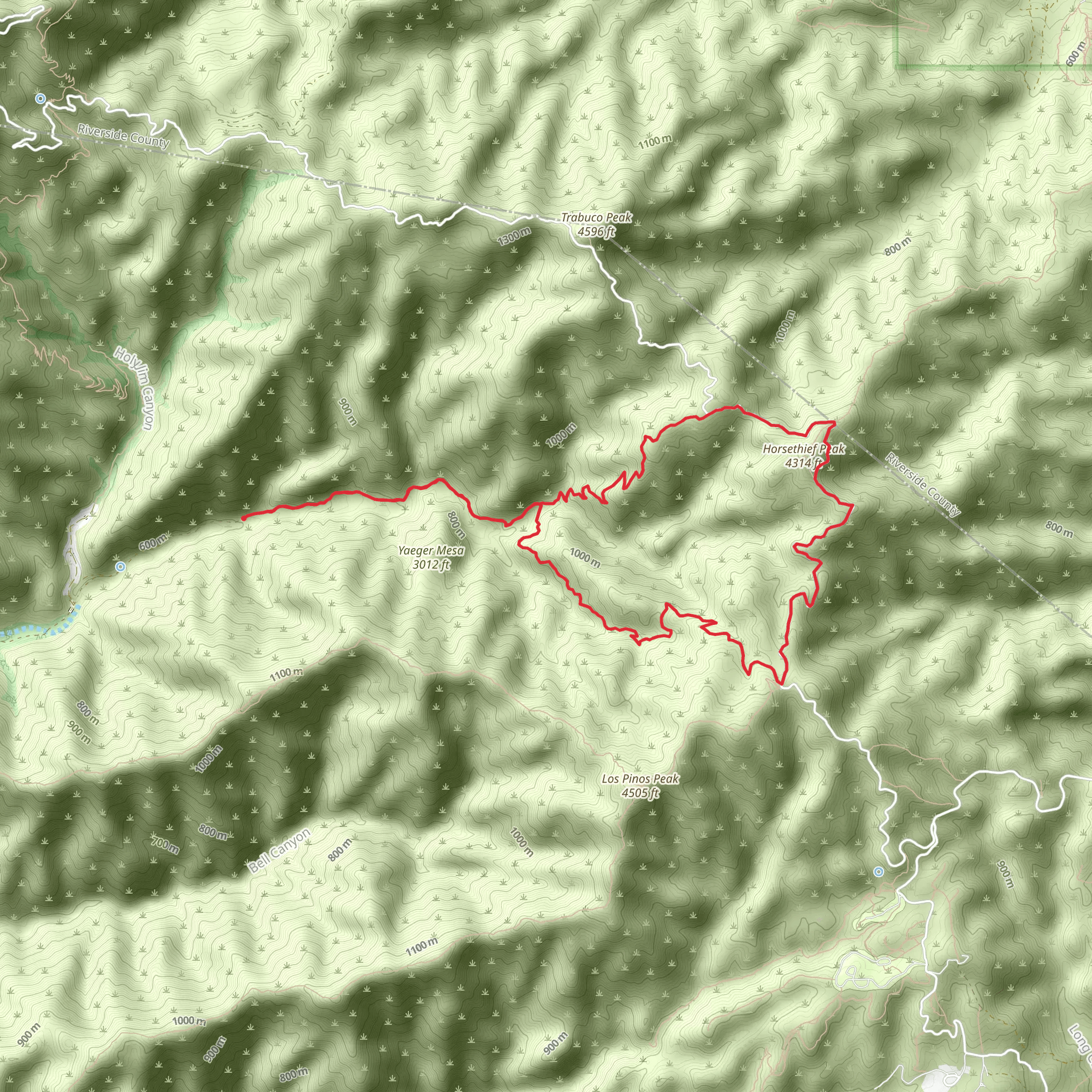 Trabuco Canyon and West Horsethief Loop Trail mobile static map
