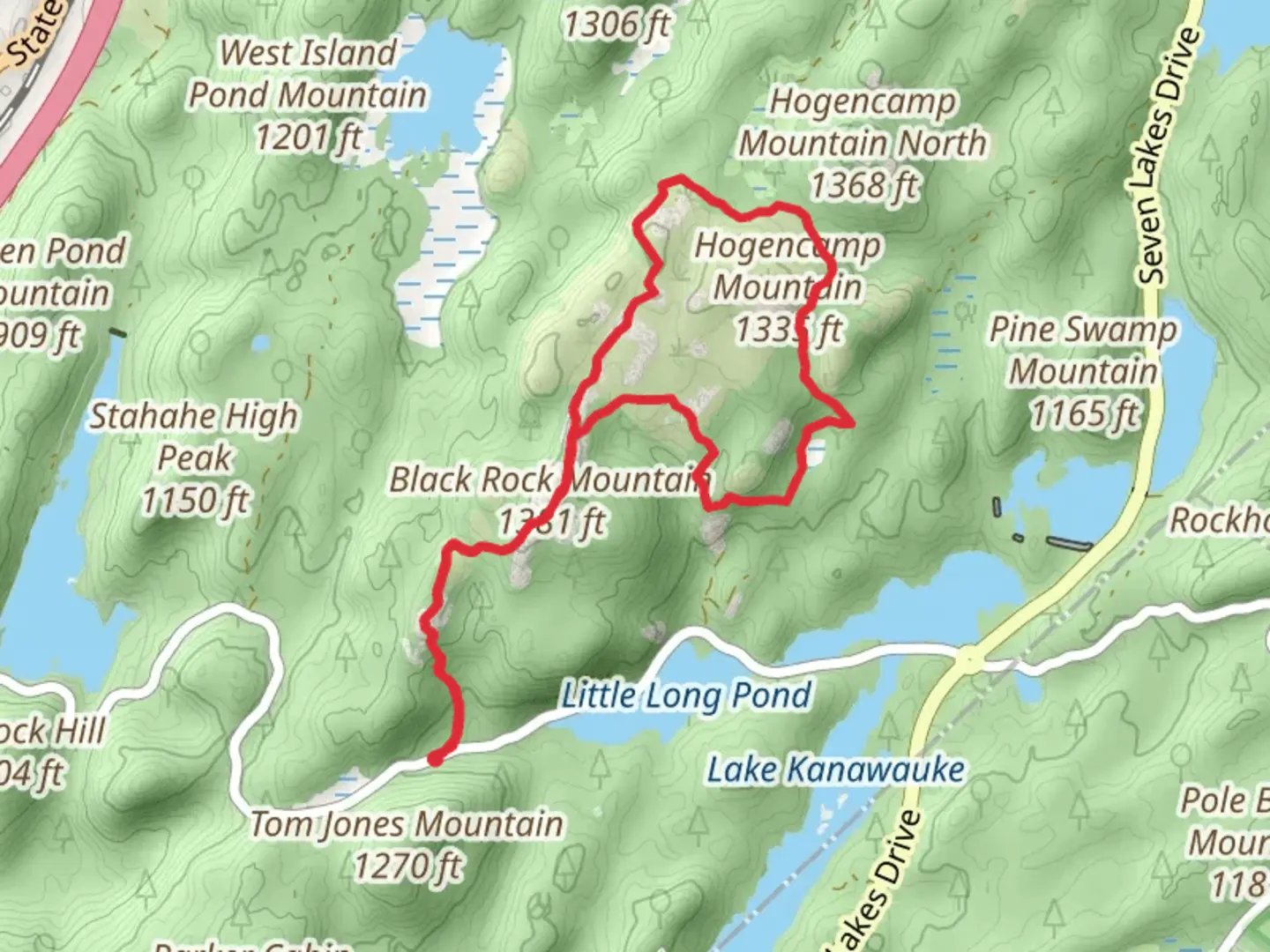 An image depicting the trail Hogencamp and Surebridge Mountain via Ramapo-Dunderberg Trail and its surrounding area.